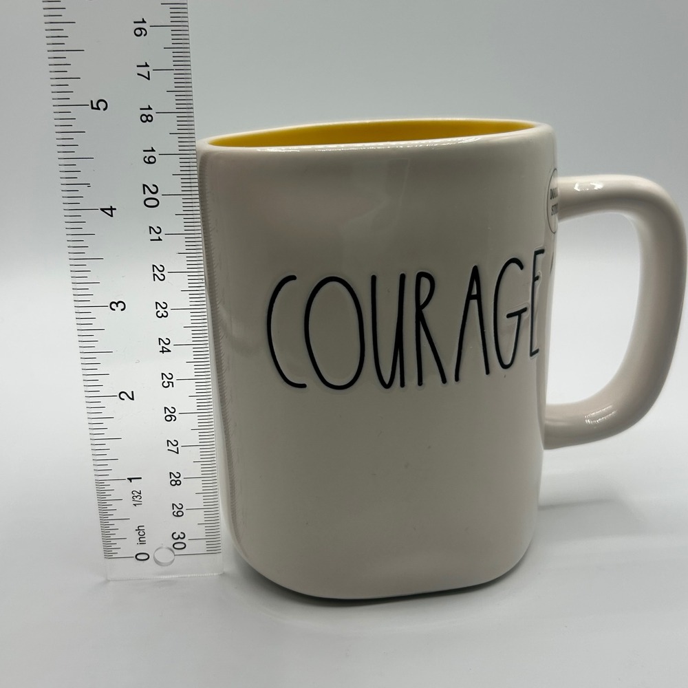 Rae Dunn Wizard of Oz Cowardly Lion Courage Mug Ivory Yellow Artisan Collection - Picture 6 of 6